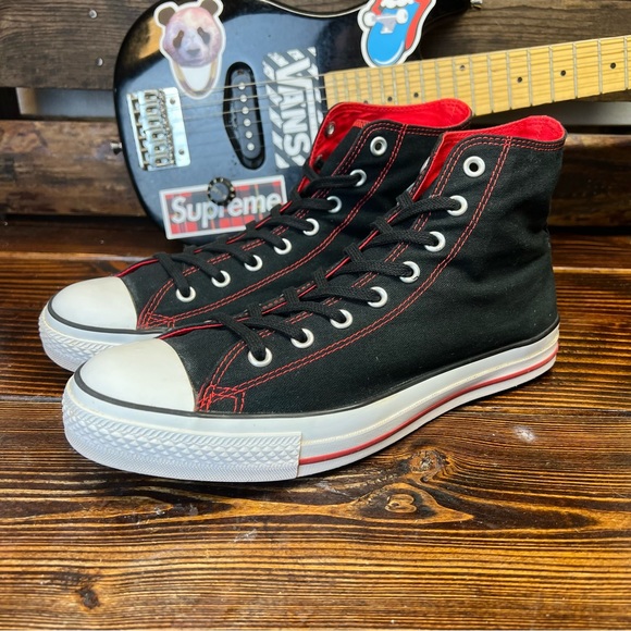 Converse Other - CONVERSE Chuck Taylor All Star High Tops Black w Red Stitching